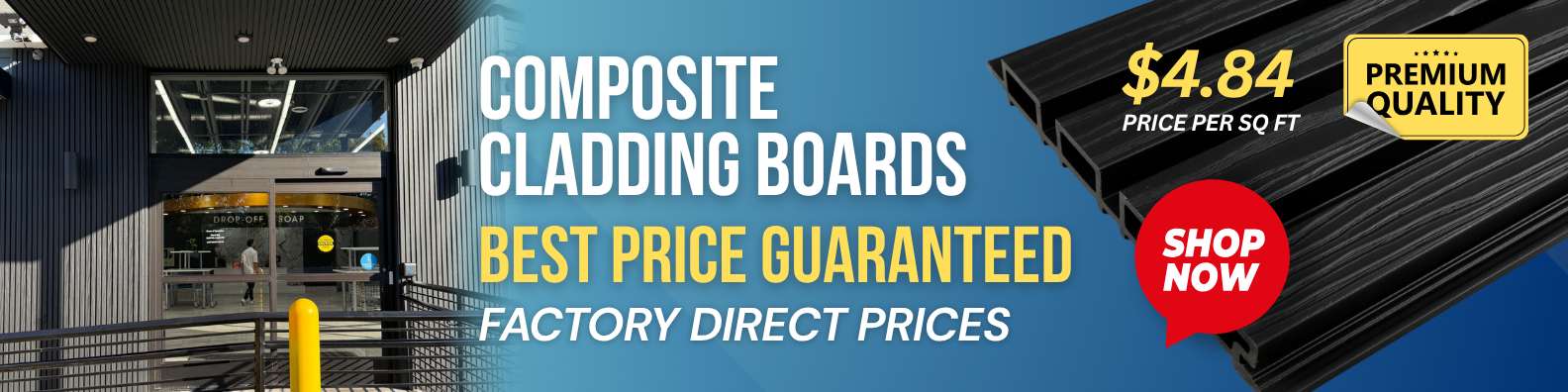 Composite Cladding Boards Price per sq ft $4.84