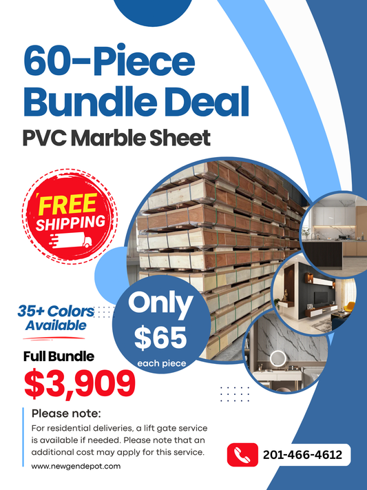 60-Piece PVC Marble Sheet Bundle – Mix & Match Colors