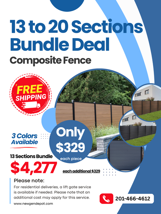 Composite Fence Bundle – Multi-Color (13 - 20 Sections)