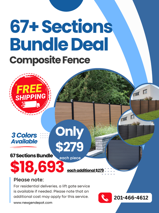 Composite Fence Bundle – Multi-Color (67+ Sections)