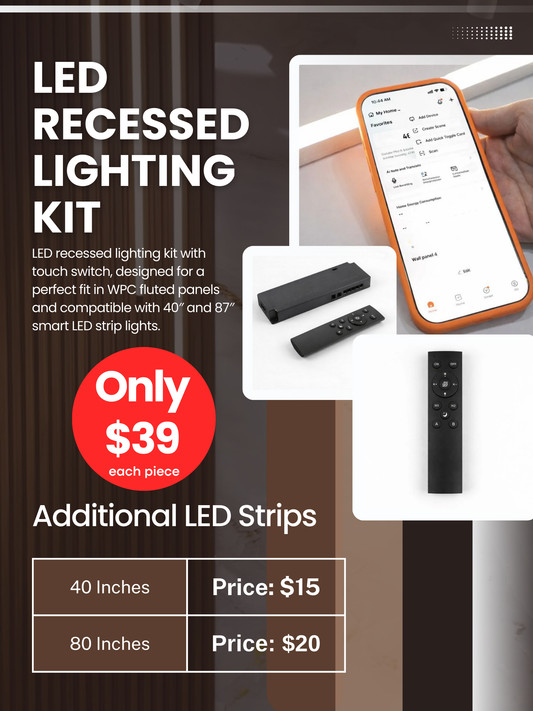 LED Recessed Lighting Kit – Touch Switch, Perfect Fit for WPC Fluted Panels