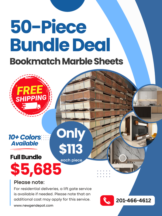 50-Piece Bookmatch Marble Sheet Bundle – Mix & Match Colors