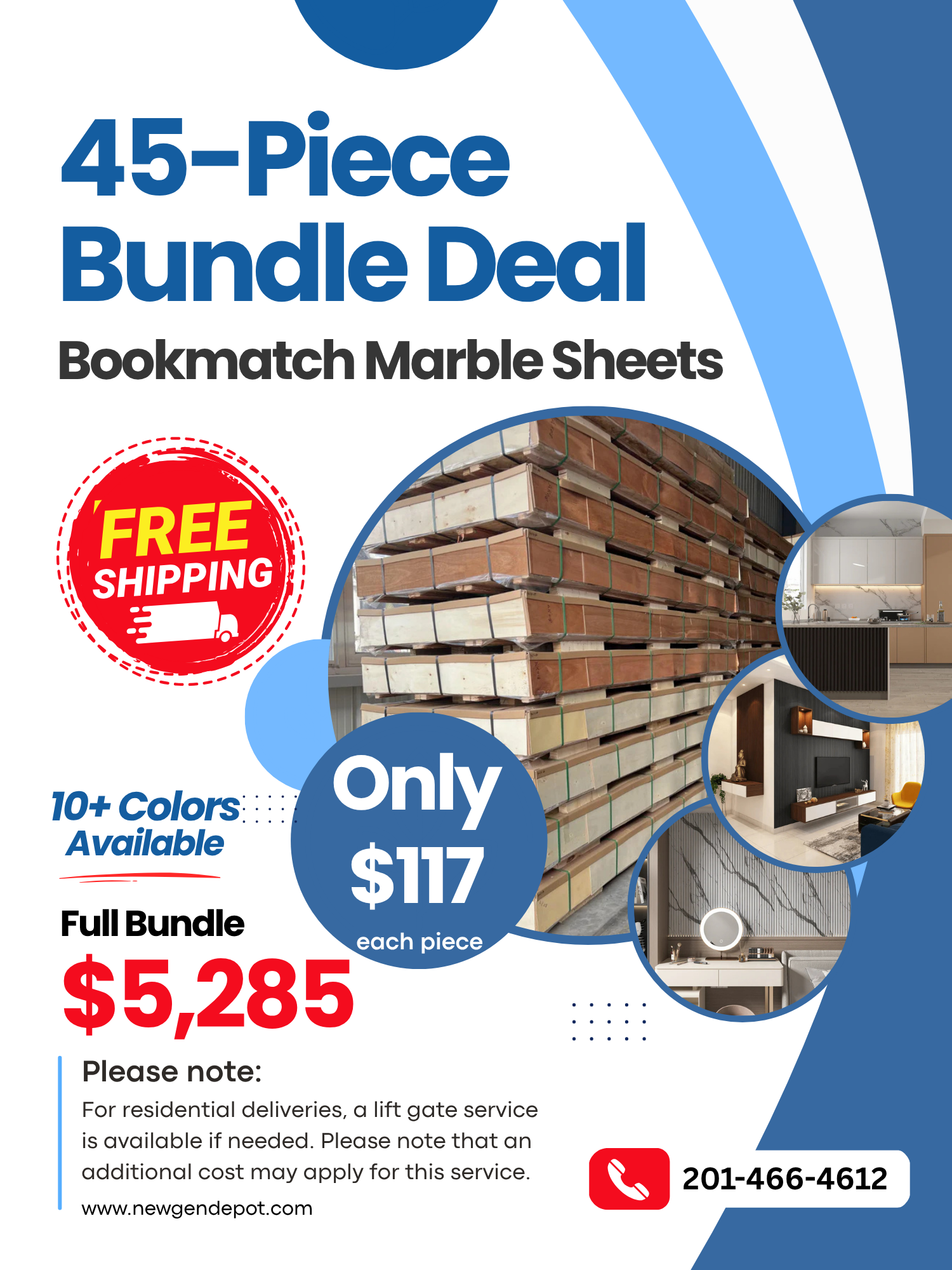 45-Piece Bookmatch Marble Sheet Bundle – Mix & Match Colors