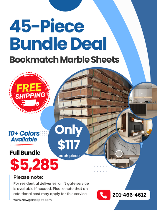 45-Piece Bookmatch Marble Sheet Bundle – Mix & Match Colors