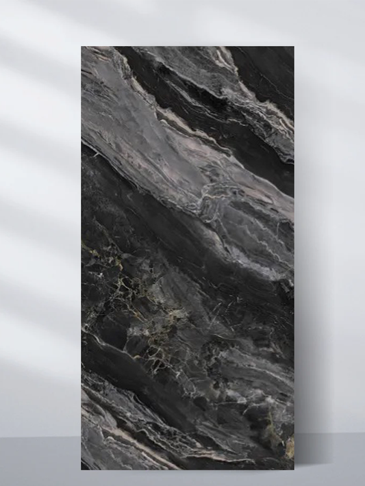 Noir Vein Marble UV Protected PVC Wall Panel - 4x8 ft, Fireproof & Waterproof, (32 sq. ft)