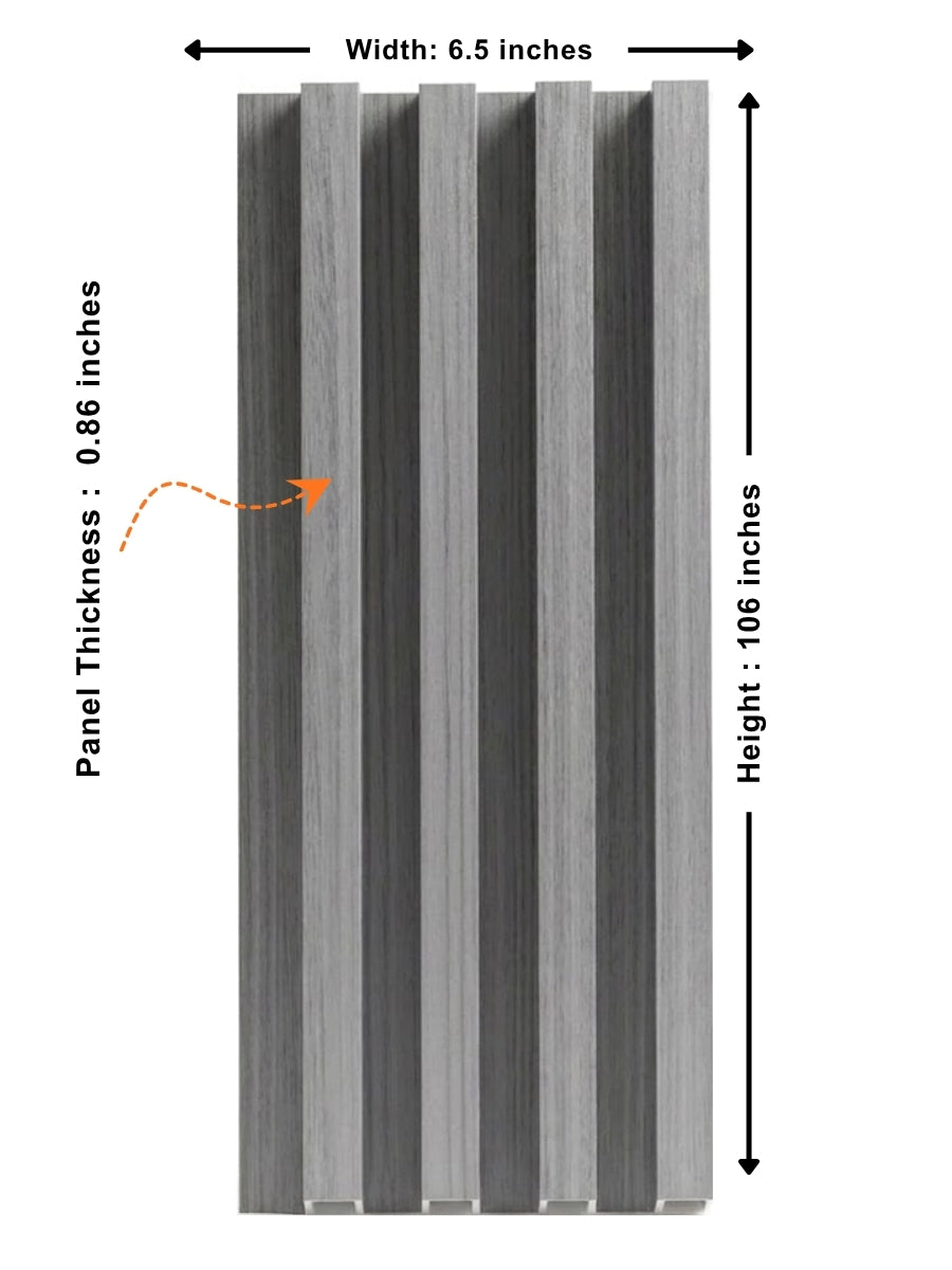 Oak Gray WPC Fluted 3D Wall Panels | 42.9 sq. ft./Box – NewGen Depot