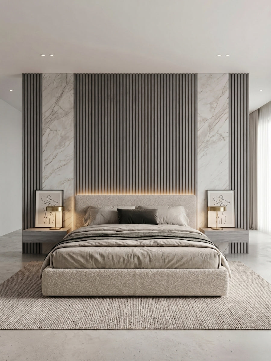 Oak Gray WPC Fluted 3D Wall Panels | 42.9 sq. ft./Box – NewGen Depot