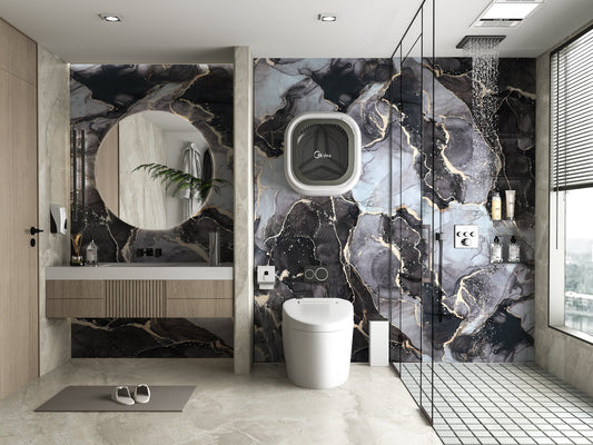 PVC 3D MARBLE SHEET GOLDEN ONYX. NEWGEN DEPOT. Bathroom Design From PVC MARBLE SHEETS 