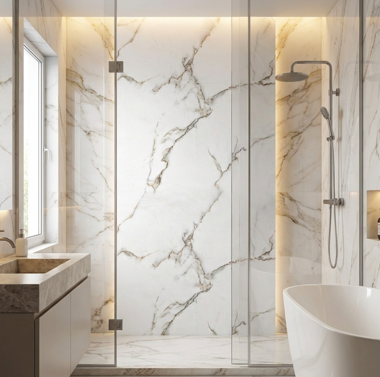 PVC wall panel with UV protection, waterproof Bathroom walls and shower