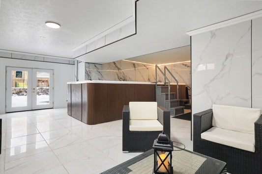 Premium PVC marble wall panels in luxury home