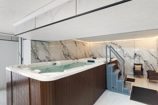 PVC marble sheets for luxury poolside wall cladding