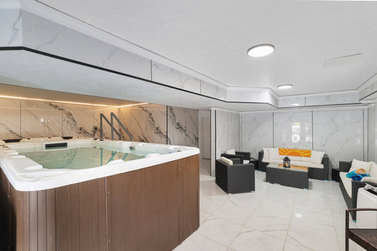 Glossy PVC marble sheets for modern pool walls