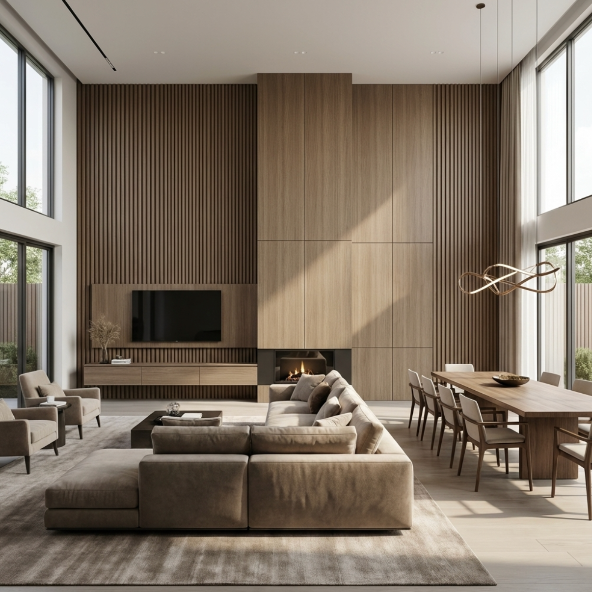  Royal Oak WPC Fluted Wall Panels Wall Design living room fireplace