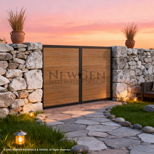 Safety composite fence gate 10 ft wide 6 ft high