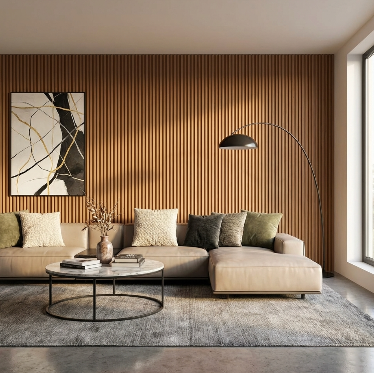 Decorative WPC fluted wall panels for commercial spaces