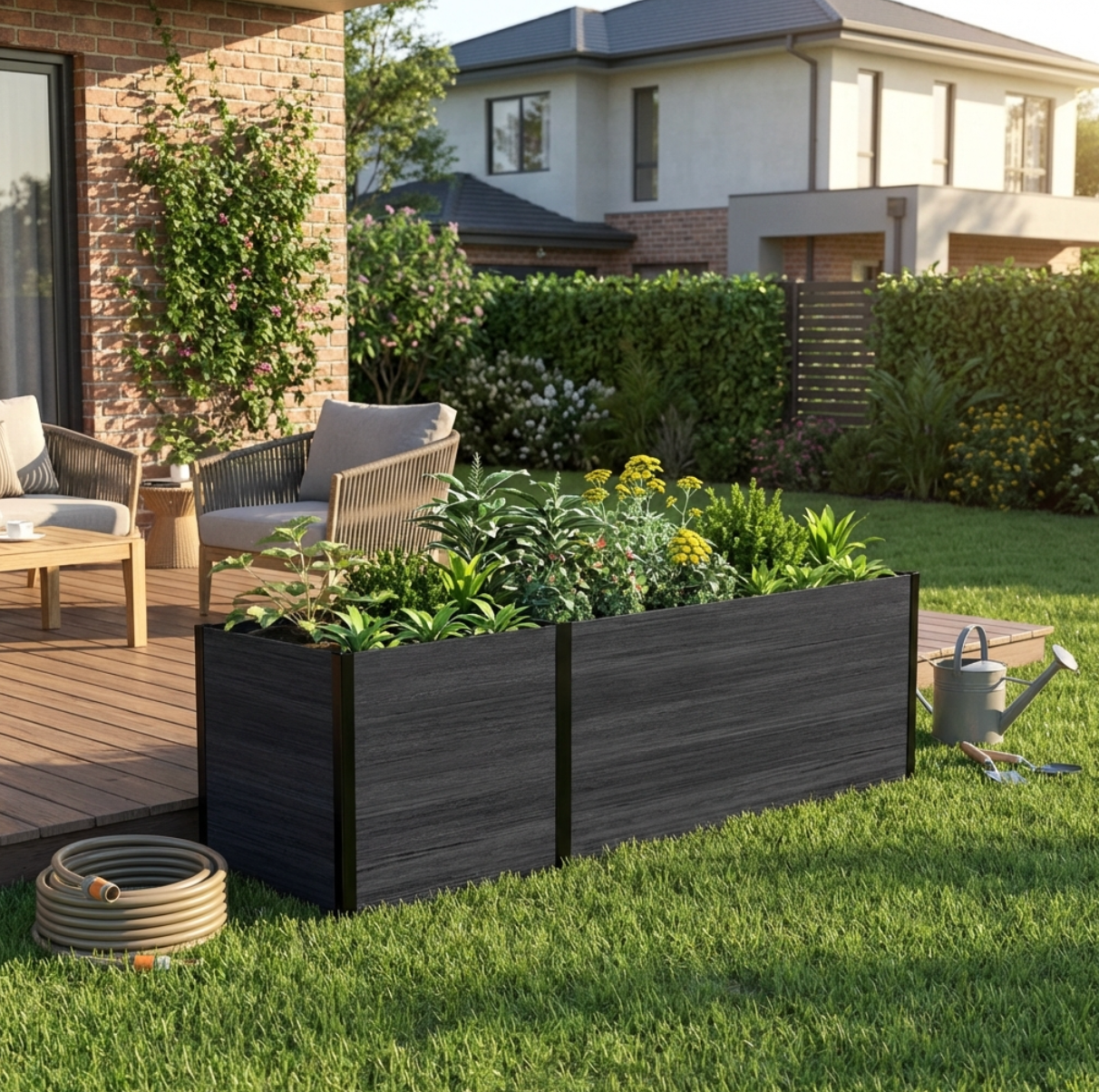 Modular raised garden bed for vegetables and flowers