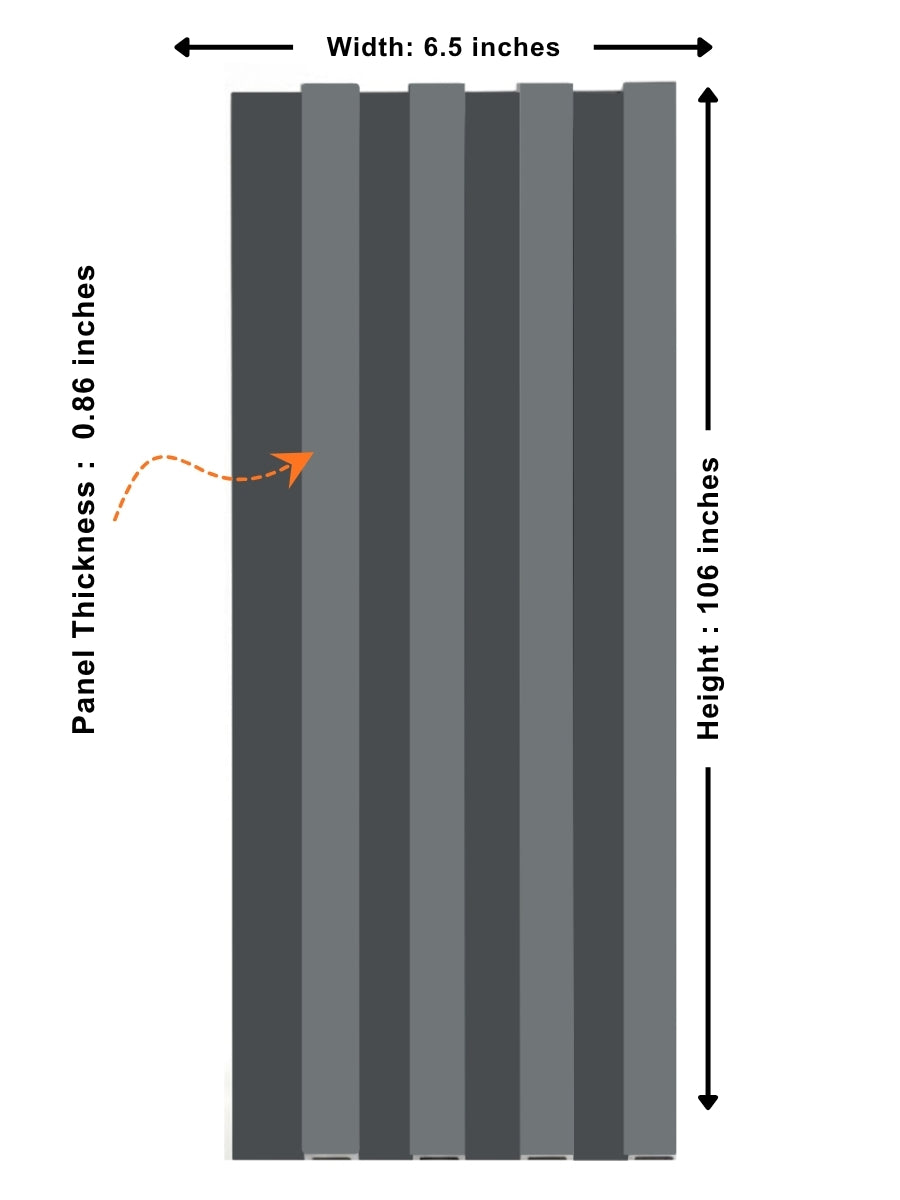 Waterproof Silver Gray WPC Fluted Panels for Interior Wall Cladding