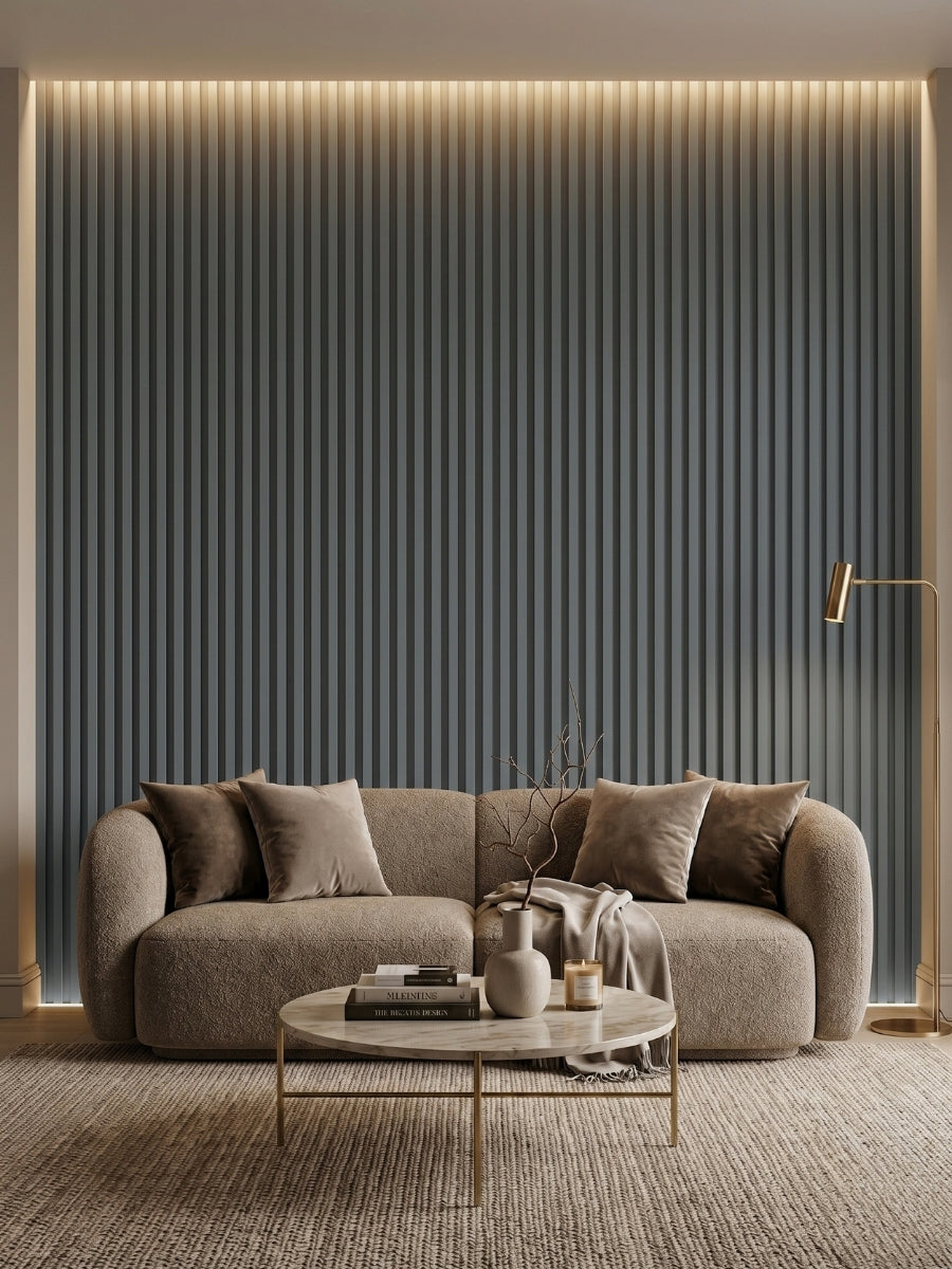 Silver Gray Acoustic WPC Wall Panels for Contemporary Interiors