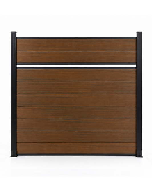 Single Divider Composite Fence Wholesale Price  - Walnut