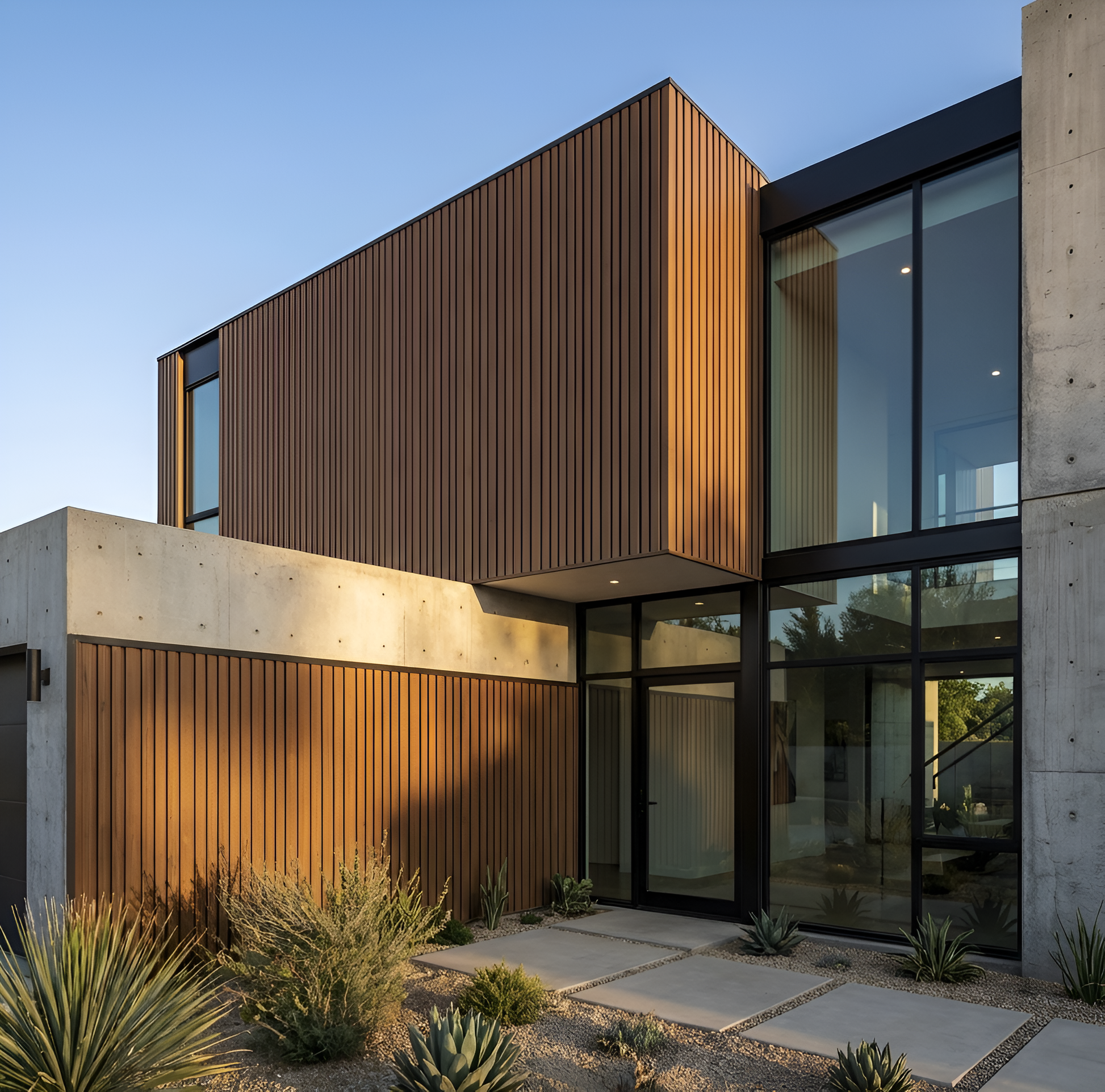 Teak Wood Brown Composite Wide Exterior Cladding Boards