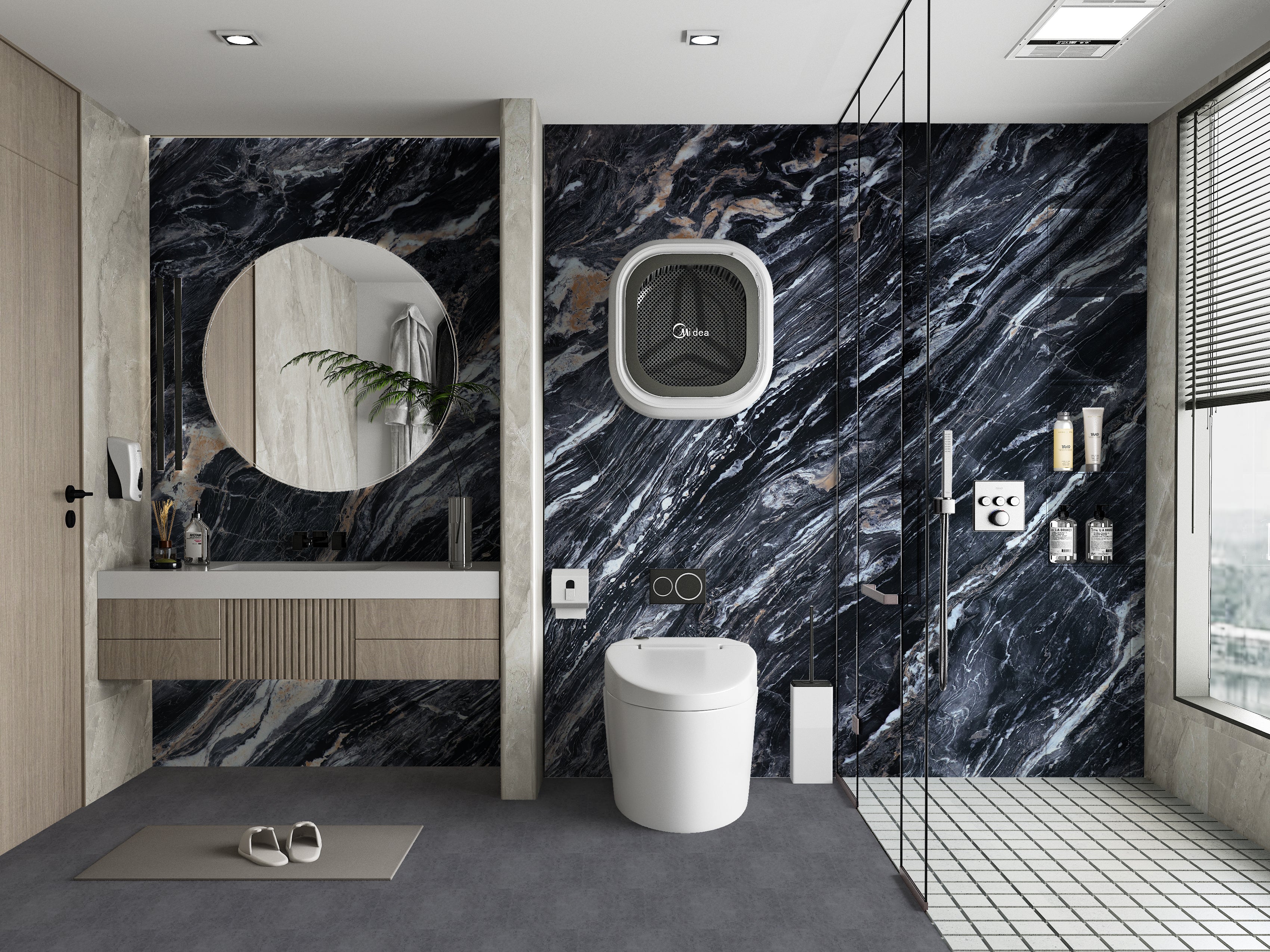 Doral Night 3D Marble PVC Wall Panel, 4x8 ft – NewGen Depot