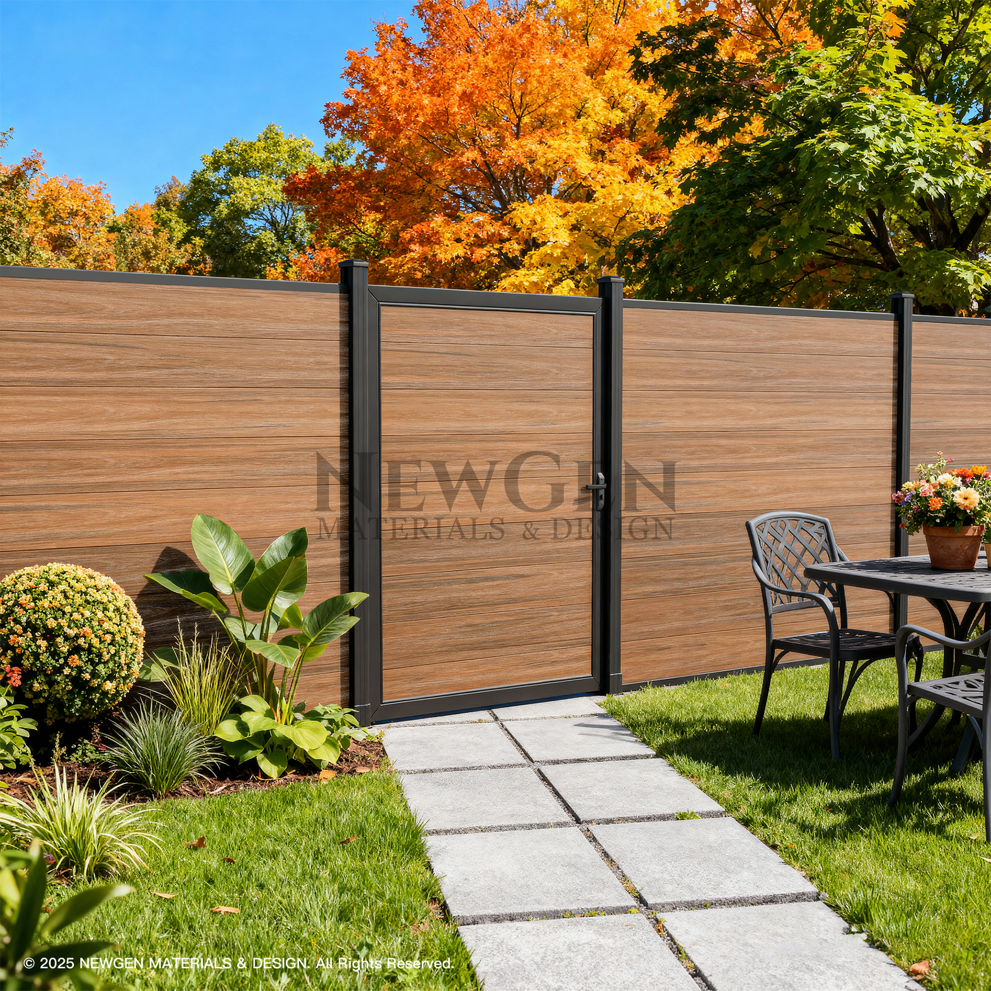 Single WPC fence gate for composite fencing