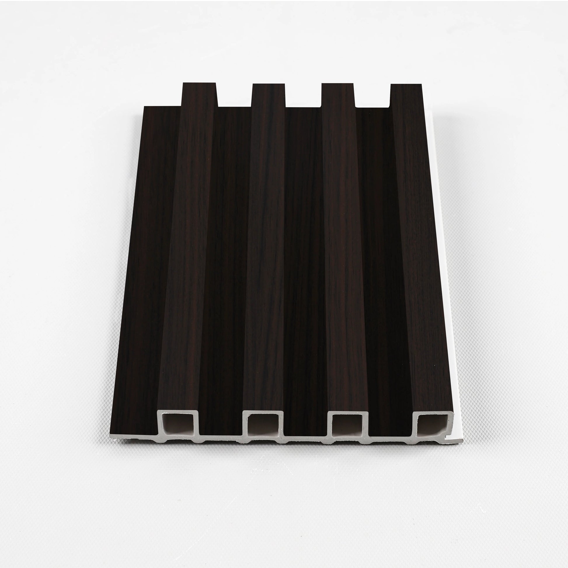 Walnut Ink Metallic Easy-install WPC fluted wall panel sample for interior use
