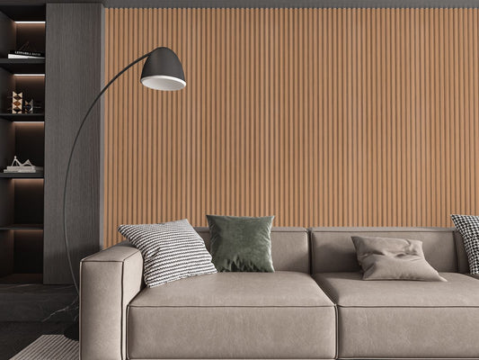 Maple Slate wood-look WPC fluted wall panels