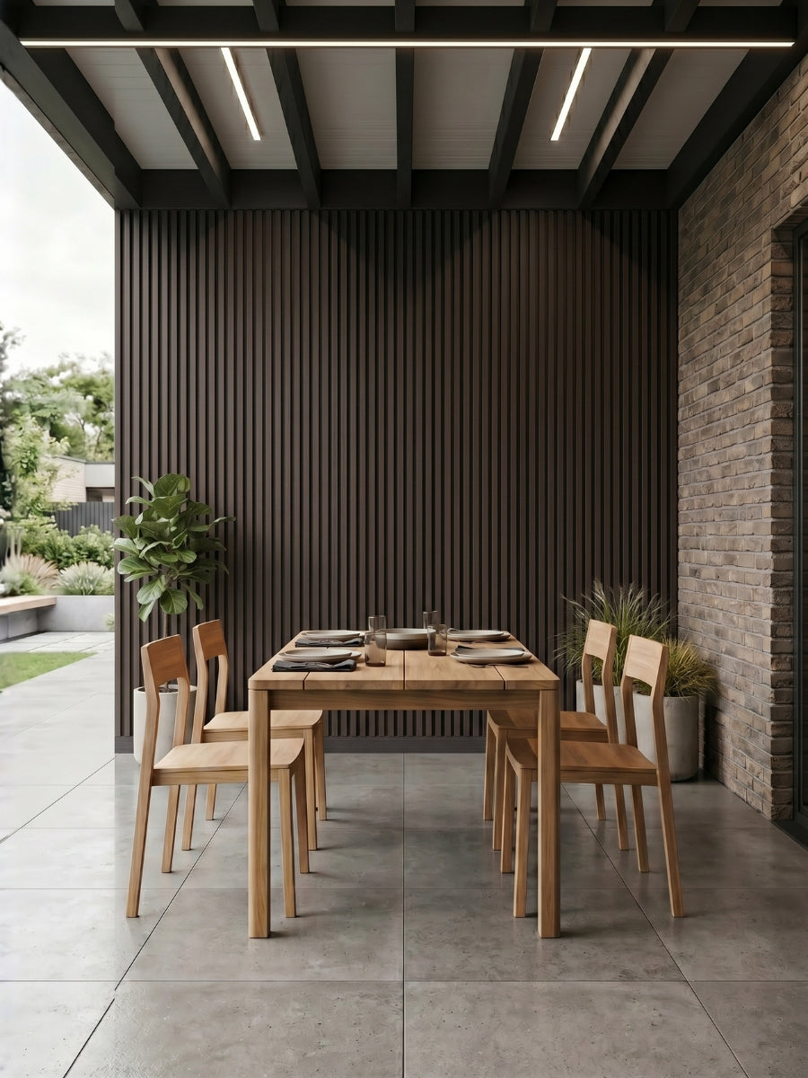 Dark Brown and Black Modern Composite Wide Exterior Cladding | 5