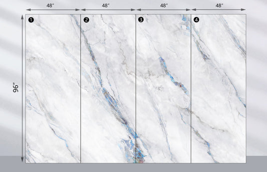 3D Bluewave PVC Marble Sheets UV Protected | Waterproof | 4x8 ft (32 sq. ft)