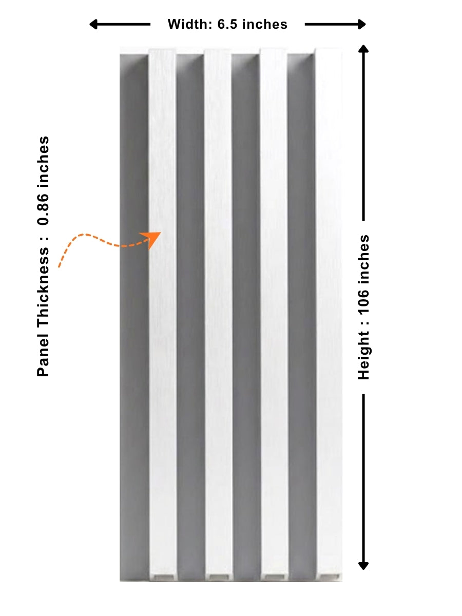White Brushed WPC Fluted 3D Wall Panels | 42.9 sq. ft./Box