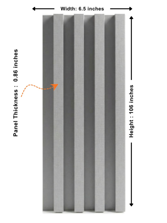 White linen WPC Fluted 3D Wall Panels |  42.9 sq. ft./Box