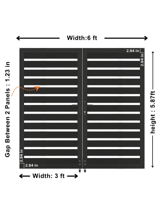 Aluminum Premium Fence Gate 6x6 – Modern, Heavy Duty, Semi Privacy