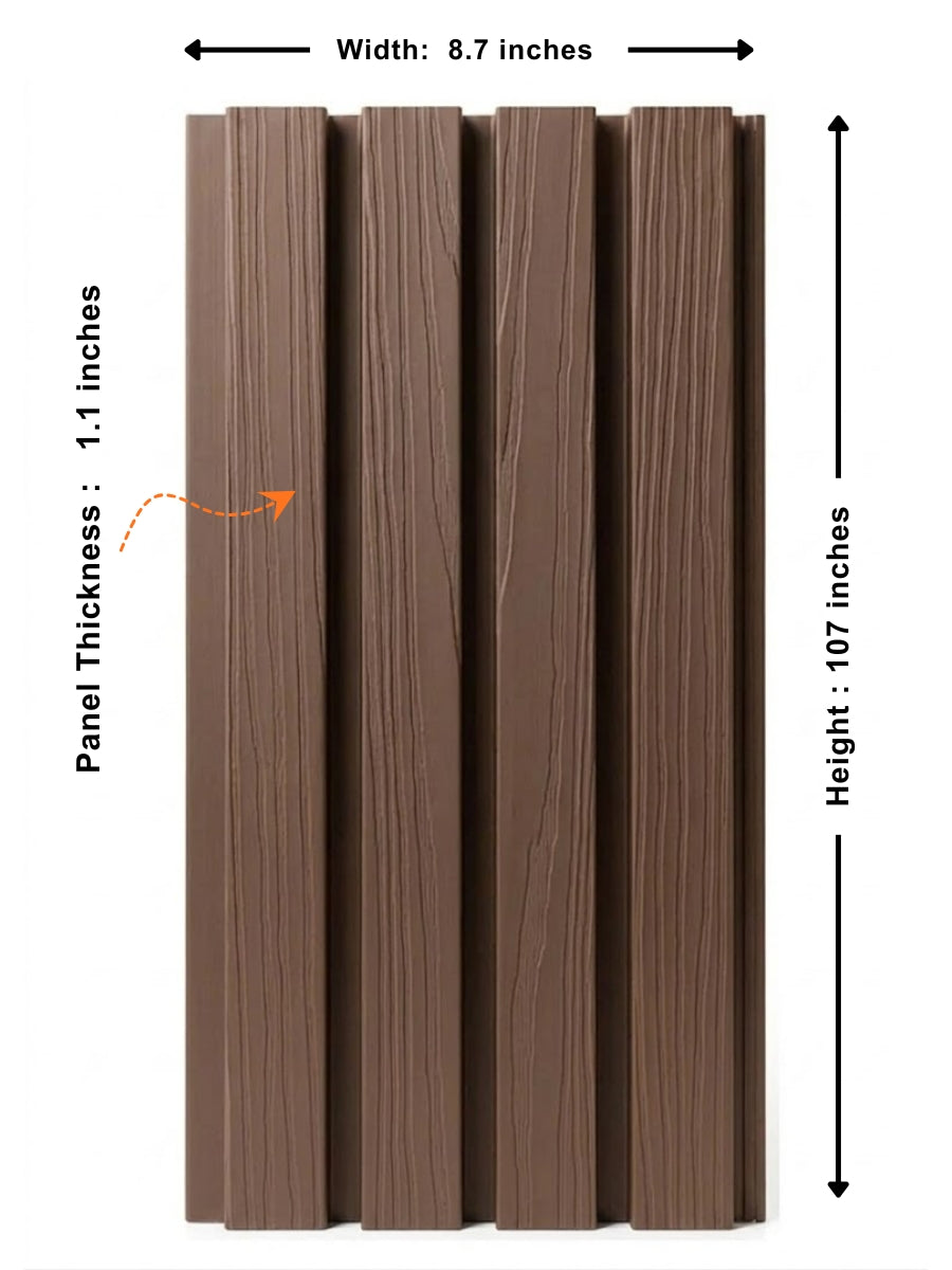 Dark Brown Composite Wide Exterior Cladding | 5 PC/Box (32.7 sq ft