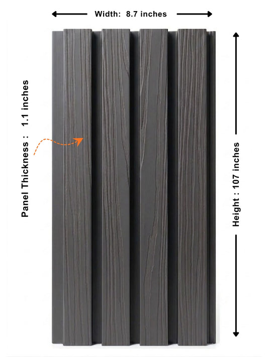 Gray Composite Wide Exterior Cladding | 5 PC/Box (32.6 sq ft)