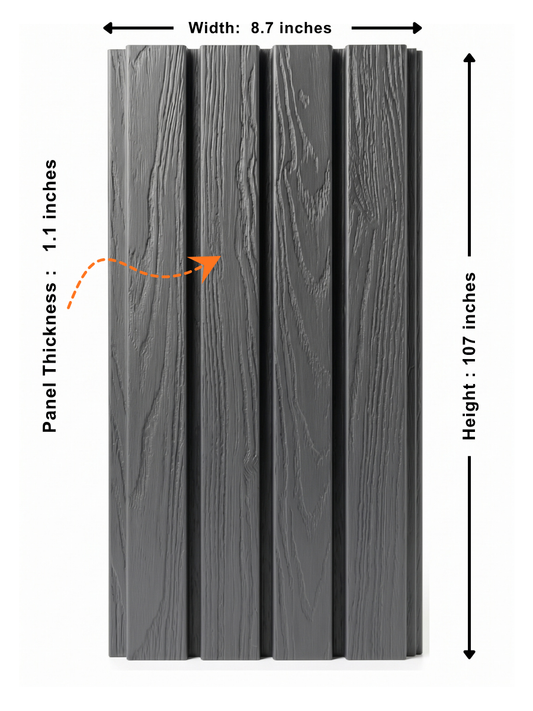 Modern gray composite wall cladding boards for exterior siding