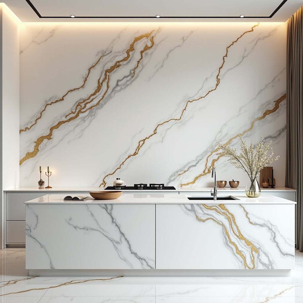 Luxe Gold Vein Marble Panel