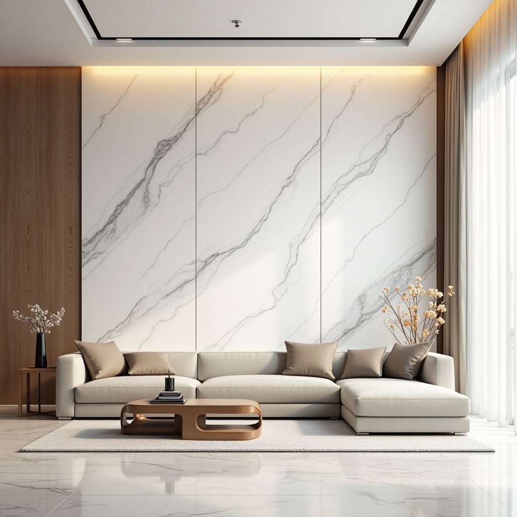 Calacatta White Marble PVC Panel in Room