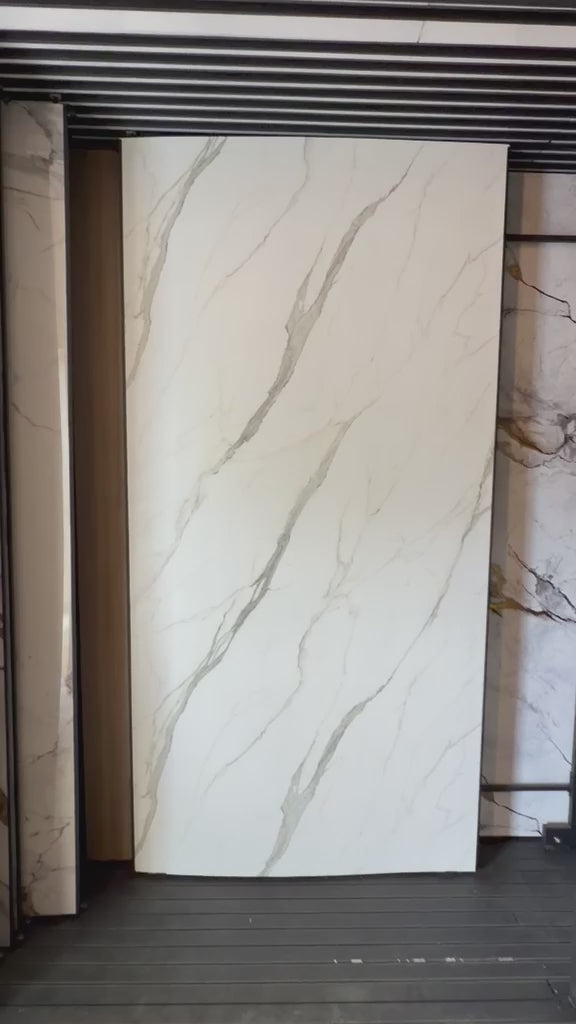 Fireproof White Matte Marble PVC decorative wall panel