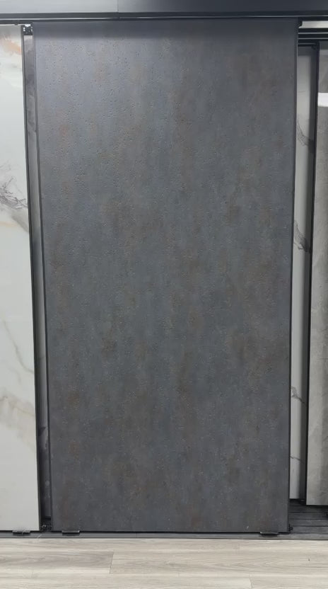Waterproof dark charcoal stone panels rough surface PVC sheets