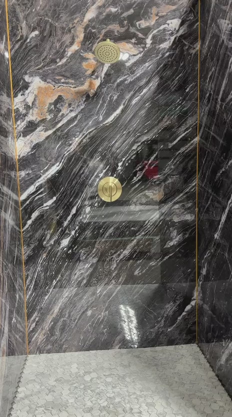 3D Doral Night Marble bathroom wall sample with dark luxury stone texture