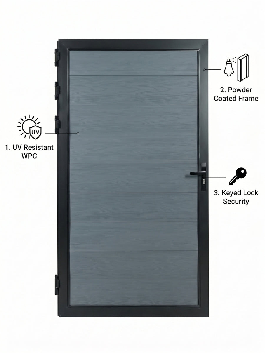 3ft x 6ft Composite Fence Gate – WPC Privacy Gate | Walnut, Black